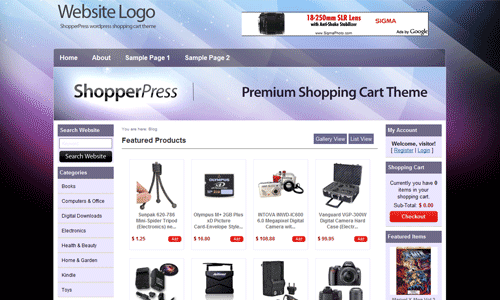 shopper press 6 Free WordPress Shoping Cart Themes